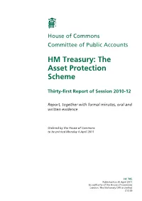 HM Treasury: the Asset Protection Scheme
