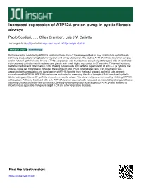 Increased Expression of ATP12A Proton Pump in Cystic Fibrosis Airways