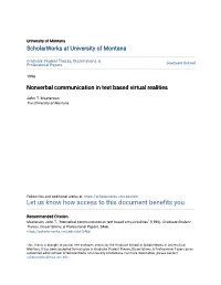 Nonverbal Communication in Text Based Virtual Realities