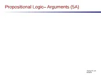 Propositional Logic– Arguments (5A)