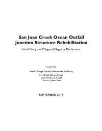 San Juan Creek Ocean Outfall Junction Structure Rehabilitation Initial Study and Mitigated Negative Declaration