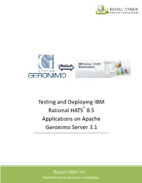 Testing and Deploying IBM Rational HATS® Applications on Apache Geronimo Server