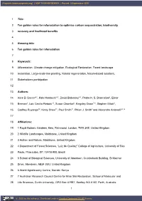 1 Ten Golden Rules for Reforestation to Optimise Carbon Sequestration