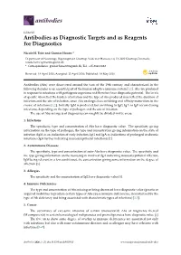 Antibodies As Diagnostic Targets and As Reagents for Diagnostics