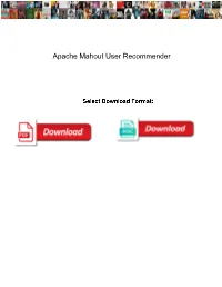 Apache Mahout User Recommender