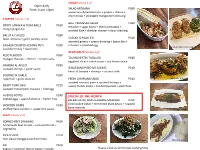 Artisana Menu