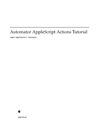 Automator Applescript Actions Tutorial