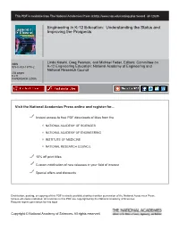 Engineering in K-12 Education: Understanding the Status and Improving the Prospects