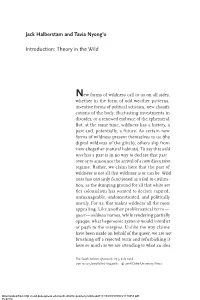 Jack Halberstam and Tavia Nyong'o Introduction: Theory in the Wild