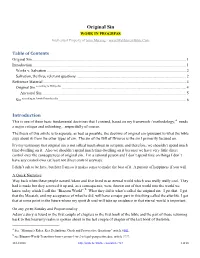 Original Sin Introduction