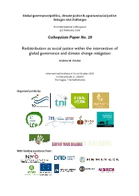Redistribution As Social Justice Within the Intersection of Global Governance and Climate Change Mitigation
