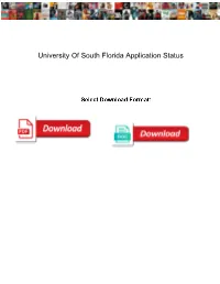 University of South Florida Application Status