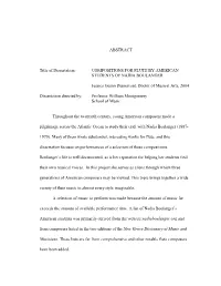 ABSTRACT Title of Dissertation: COMPOSITIONS for FLUTE BY