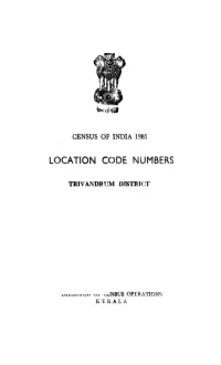 Location Code Numbers, Trivandrum