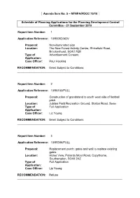 Schedule of Planning Applications for the Planning Development Control Committee - 21 September 2010