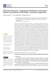 Sorrentina Peninsula: Geographical Distribution of the Indoor Radon Concentrations in Dwellings—Gini Index Application