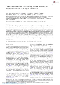 Loads of Trematodes: Discovering Hidden Diversity of Paramphistomoids in Kenyan Ruminants