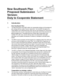 New Southwark Plan Proposed Submission Version: Duty to Cooperate Statement