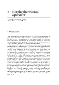 6 Morphophonological Operations