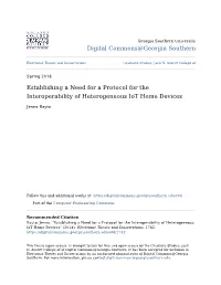 Establishing a Need for a Protocol for the Interoperability of Heterogeneous Iot Home Devices