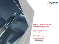 MBDA – Multi-National Missile Programmes