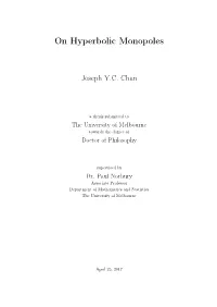On Hyperbolic Monopoles