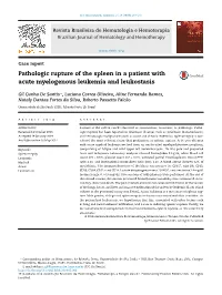 Pathologic Rupture of the Spleen in a Patient with Acute Myelogenous Leukemia and Leukostasis