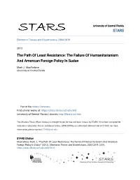 The Path of Least Resistance: the Failure of Humanitarianism and American Foreign Policy in Sudan