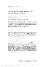 A Discriminant and an Upper Bound for W2 for Hyperelliptic Arithmetic