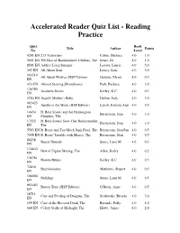 Accelerated Reader Quiz List - Reading Practice