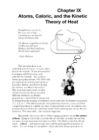 Chapter IX Atoms, Caloric, and the Kinetic Theory of Heat