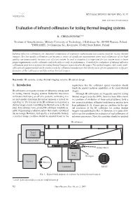 Evaluation of Infrared Collimators for Testing Thermal Imaging Systems