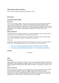 Fit3d Wellness Metrics Glossary Gain a More In-Depth Understanding