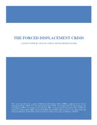 Joint Mdbs Paper on the Forced Displacement Crisis