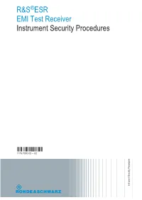 R&S ESR Instrument Security