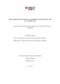 Risk and Return in Domestic and Foreign Stock Trading: the Gcc Perspective