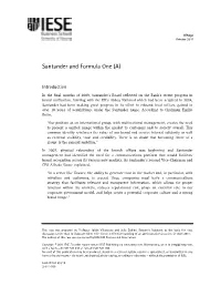 Santander and Formula One (A)