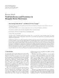 Viral Interference and Persistence in Mosquito-Borne Flaviviruses