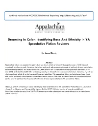 Dreaming in Color: Identifying Race and Ethnicity in YA Speculative Fiction Reviews