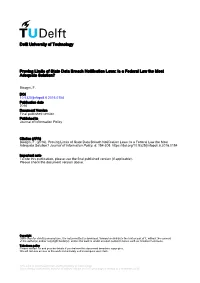 Proving Limits of State Data Breach Notification Laws: Is a Federal Law the Most Adequate Solution?
