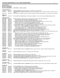 Section Ii Geographical List / Liste Géographique 1