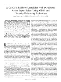 A CMOS Distributed Amplifier with Distributed Active Input Balun Using
