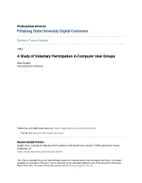 A Study of Voluntary Participation in Computer User Groups