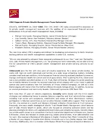 CIBC Expands Private Wealth Management Team Nationwide