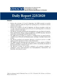 Daily Report 225/2020 21 September 2020 1 Summary