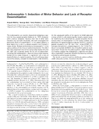 Endomorphin-1: Induction of Motor Behavior and Lack of Receptor Desensitization
