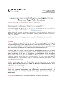 Laparoscopic Approach After Laparoscopic Inguinal Hernia Recurrence