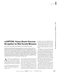Recaptcha: Human-Based Character Recognition Via Web Security