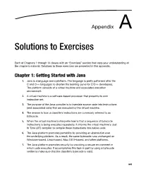 Solutions to Exercises