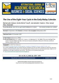 The Use of the Eight-Year Cycle in the Early Malay Calendar